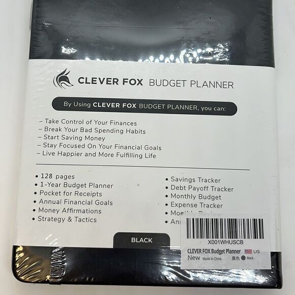 New Clever Fox Budge Planner Undated Monthly Budge Planner - Black Hardcover - Picture 2 of 2